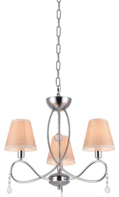 E002-3 LAKI PENDANT LAMP CHROME &amp; WHITE SHADE 1E1
