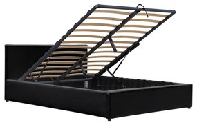 Κρεβάτι Dellia pakoworld με αποθηκευτικό χώρο pu μαύρο 120x200εκ