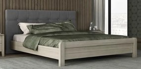 Κρεβάτι Νο55 150x200 Υφ Γκρι Σκούρο Διπλό Οξιά MDF Όλιβ ΣΒ9-55-9