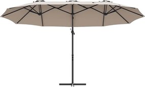 vidaXL Ομπρέλα ηλίου Taupe 372 x 198 x 243 εκ
