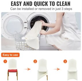 100pcs Stretch Spandex Folding Chair Covers Ivory Color Party Easy Clean