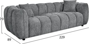 ΣΕΤ ΣΑΛΟΝΙ 3ΘΕΣΙΟΣ &amp; 2ΘΕΣΙΟΣ LYKKE HM10812.01 ΓΚΡΙ ΥΦΑΣΜΑ