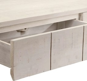 vidaXL Τραπέζι Κονσόλα Λευκό 110x35x75 εκ. Μασίφ Ξύλο Μάνγκο