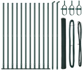 vidaXL Σετ Φράχτη Σετ 2 Πράσινο Ατσάλι, PVC 25 x 1.5 m Ανθεκτικό
