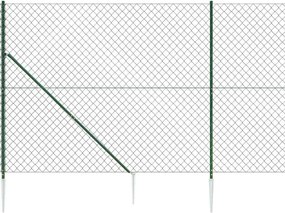 vidaXL Συρματόπλεγμα Περίφραξης Πράσινο 1,6 x 25 μ. με Καρφωτές Βάσεις