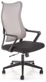 Καρέκλα γραφείου Houston 1249, Μαύρο, Γκρι, 113x61x65cm, Με μπράτσα, Με ρόδες, Μηχανισμός καρέκλας: Κλίση | Epipla1.gr