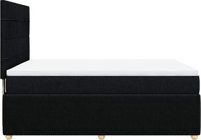 vidaXL Κρεβάτι Boxspring με Στρώμα Μαύρο 160x200 εκ. Υφασμάτινο