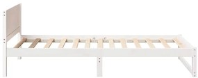 vidaXL Σκελετός Κρεβατιού Λευκό 75 x 190 cm Μασίφ ξύλο πεύκου