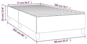 Πλαίσιο Κρεβατιού Μαύρο 80 x 200 εκ. Βελούδινο - Μαύρο