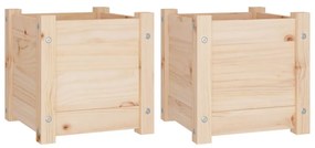 vidaXL Ζαρντινιέρες 2 τεμαχίων 31 x 31 x 31 εκ. από Μασίφ Ξύλο Πεύκου