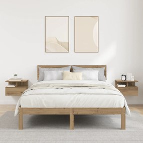 vidaXL Floating Nightstands 2 τμχ Ξύλο καλλιτέχνη 40x31x27 εκ Επεξεργασμένο ξύλο