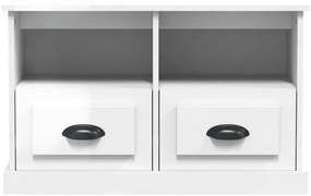 vidaXL Έπιπλο Τηλεόρασης Γυαλ. Λευκό 80x35x50 εκ. Επεξεργασμένο Ξύλο