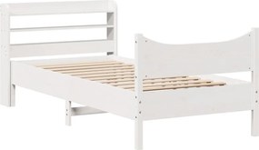 vidaXL Πλαίσιο Κρεβατιού Κεφαλάρι Λευκό 75x190εκ. Μασίφ Πεύκο