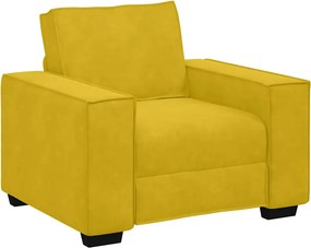 vidaXL Σετ Καναπέδων 3 Τεμαχίων με Μαξιλάρια Κίτρινο Βελούδο
