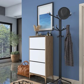 Παπουτσοθήκη Καρυδί / Λευκό CUMIZAN 60x37.5x125