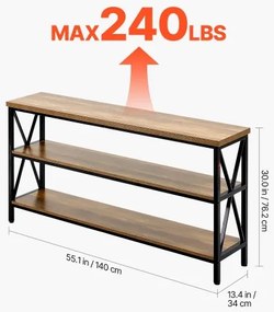 VEVOR Narrow Console Sofa Table Couch Table 55.1 in for Entryway &amp; Living Room