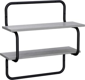 vidaXL Ράφι Τοίχου 2 Επιπέδων Γκρι Sonoma 40 x 24,5 x 61 εκ