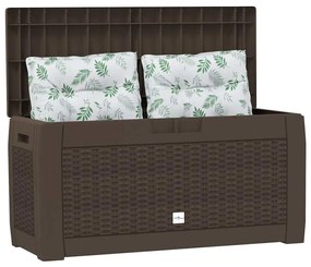 vidaXL Μπαούλο Αποθήκευσης Κήπου Καφέ 119x48x60 εκ. από Πολυπροπυλένιο