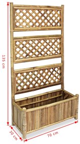 vidaXL Ζαρντινιέρα Κήπου με Καφασωτό 70 εκ. από Μπαμπού