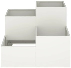 vidaXL Γλάστρα Κήπου Λευκό 100 x 100 x 60 εκ. Ατσάλι