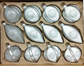 Γυάλινη Χριστουγεννιάτικη Μπάλα Στολίδι 26191 - Σε 3 σχέδια με αποχρώσεις (c)