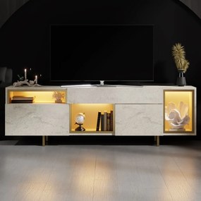 Έπιπλο Τηλεόρασης Τραβερτίνη / Χρυσό IFLES 180x32x55