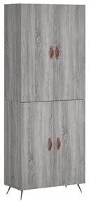 vidaXL Ντουλάπι Γκρι Sonoma 69,5 x 34 x 180 εκ. Επεξεργασμένο Ξύλο