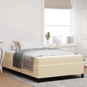 vidaXL Κρεβάτι με ελατήρια Κρεμ 120 x 190 cm ύφασμα