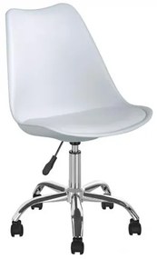 MARTIN καρέκλα γραφείου PP/PU Άσπρο/Μοντ.ταπετσαρία 51x55x81/91cm ΕΟ201,2W
