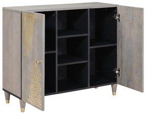 vidaXL Πλαϊνό γραφείο με ράφι Γκρι και Χρυσό 90 x 33.5 x 75 εκ