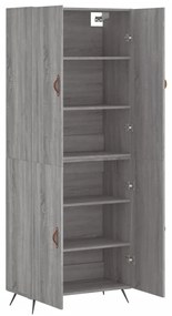 vidaXL Ντουλάπι Γκρι Sonoma 69,5 x 34 x 180 εκ. Επεξεργασμένο Ξύλο