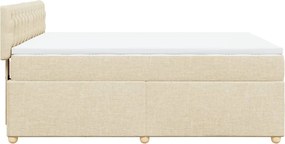 vidaXL Κρεβάτι Boxspring με Στρώμα Κρεμ 160x200 εκ. Υφασμάτινο