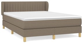 vidaXL Κρεβάτι Boxspring με Στρώμα Taupe 140x200 εκ. Υφασμάτινο