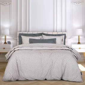 Σετ Παπλωματοθήκη Polycotton Υπέρδιπλη 220x240εκ. Essential 2215 Μαύρη-Taupe Greenwich Polo Club