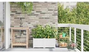 vidaXL Ζαρντινιέρες κήπου Λευκό 80 x 40 x 37.5 cm Ατσάλι