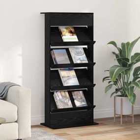 Ράφι Περιοδικών Μαύρη Οξυά 70 x 41 x 156 εκ. Επεξεργασμένο ξύλο