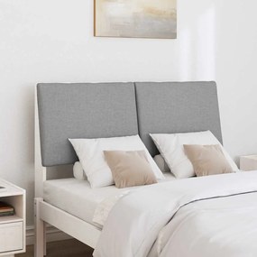 vidaXL Ταπετσαρισμένο κεφαλάρι Ανοιχτό γκρι 120 cm