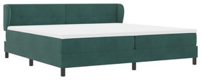 vidaXL Κρεβάτι με Στρώμα Dark Green 200x200 cm Βελούδο
