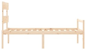 vidaXL Κρεβάτι Ηλικιωμένου με Κεφαλάρι από Μασίφ Ξύλο Single