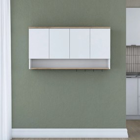 Ντουλάπι Τοίχου Καρυδί / Λευκό FAFRAR 120x27.5x61.8