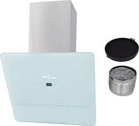 vidaXL Απορροφητήρας Λευκός 600 χιλ. από Ψημένο Γυαλί