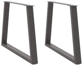 Πόδια Τραπεζαρίας Σχήματος V 2 τεμ. Ανθρακί 100x(72-73,3) εκ. Ατσάλι