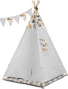 TeePee Tent - Raccoons -  Grey