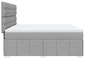 vidaXL Κρεβάτι Boxspring με Στρώμα Ανοιχτό Γκρι 180x200 εκ. Υφασμάτινο