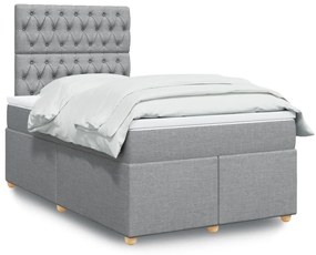 ΚΡΕΒΑΤΙ BOXSPRING ΜΕ ΣΤΡΩΜΑ ΑΝΟΙΧΤΟ ΓΚΡΙ 120X200 ΕΚ. ΥΦΑΣΜΑΤΙΝΟ 3291254