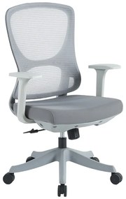 Καρέκλα γραφείου εργασίας Litulo pakoworld ύφασμα mesh σε γκρι απόχρωση 51x50.5x98/106εκ