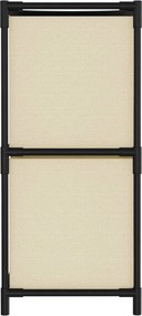 vidaXL Ντουλάπι με 4 Υφασμάτινα Καλάθια Κρεμ 63x30x71 εκ. από Ατσάλι