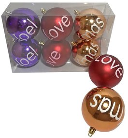 Σετ Μπάλες 6τμχ Με Ευχές Δ8εκ. Xmas fest 93-2759