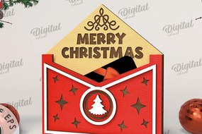 Σετ των 2 Intra απο ξύλο plywood 3mm-4mm πάχος Θήκη δώρου Χριστουγέννων με λέιζερ Δίασταση 15x15 cm INTRAFABR-108102463