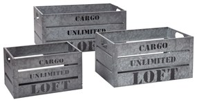 Κουτιά Αποθήκευσης (Σετ 3τμχ) A-S Cargo Silver 166518A